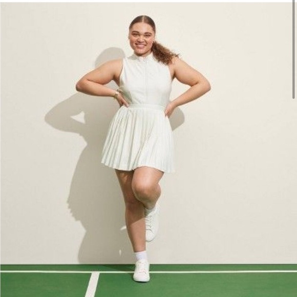 Prince Pickleball Women's Zip-Front Pleated Dress - Cream XXL NWT - Picture 3 of 5